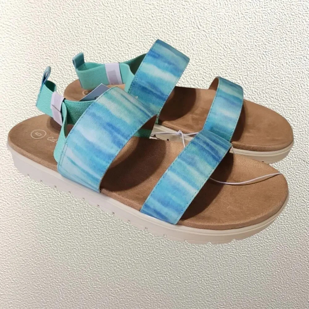 Cat & Jack Blue Pull-On Elastic Strap Sandals